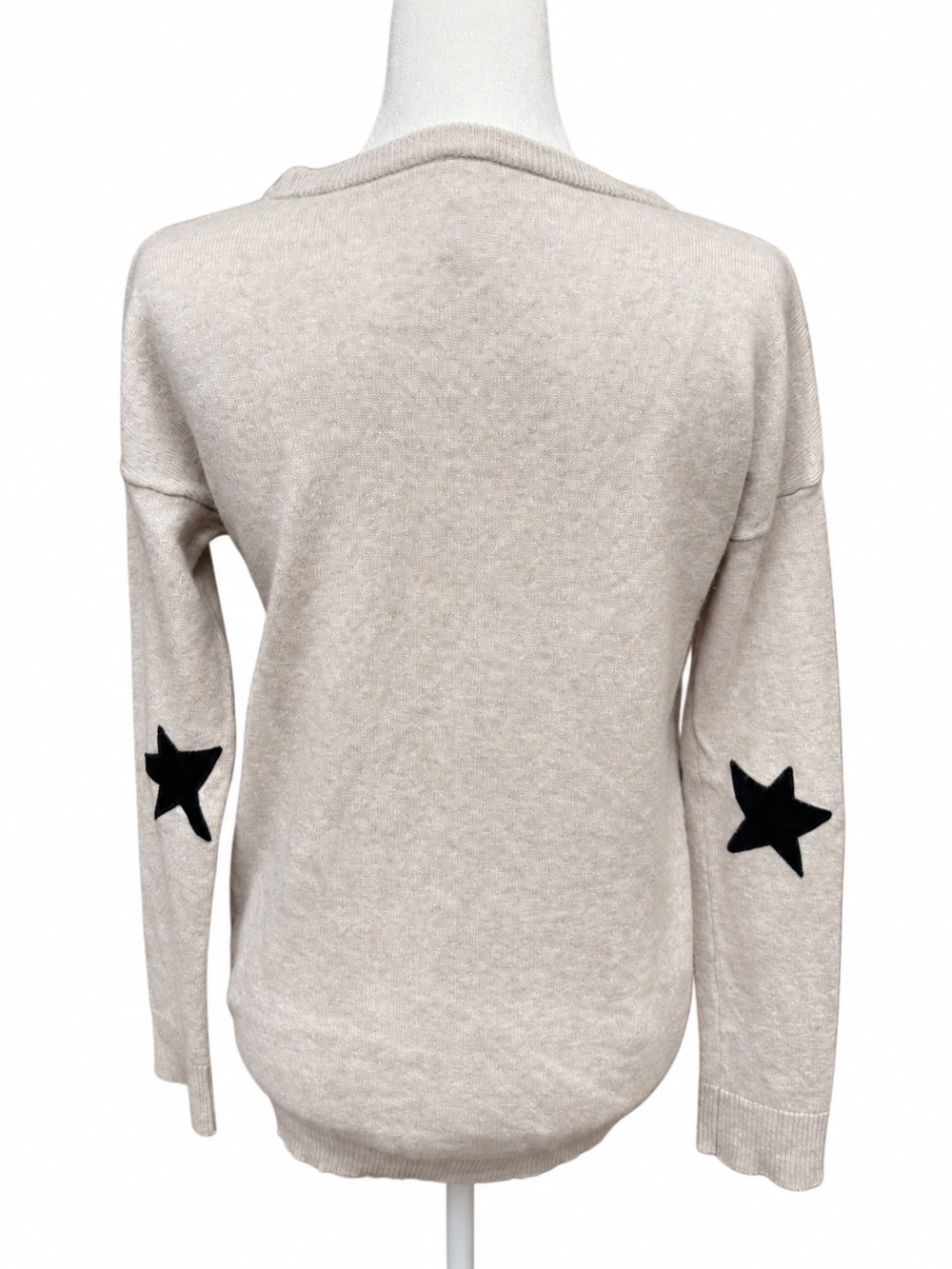 Zadig & Voltaire Cici Patch C 100% Cashmere Star Sweater Medium -Luxury